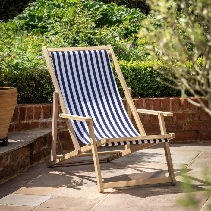 Blue and White Stripe Deck Chair