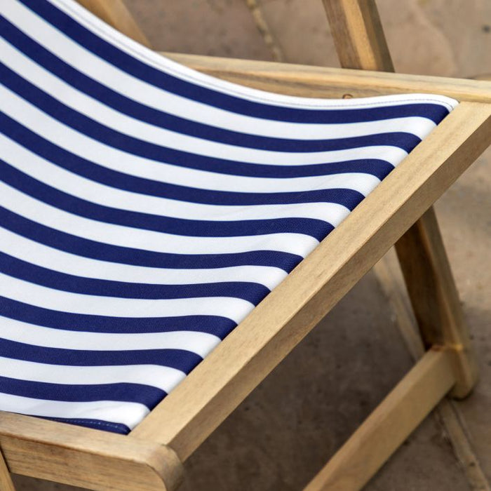 Blue and White Stripe Deck Chair