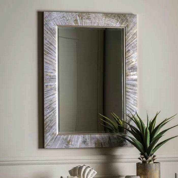 Chelsea Cream & Gold Radiating Pattern Square Mirror