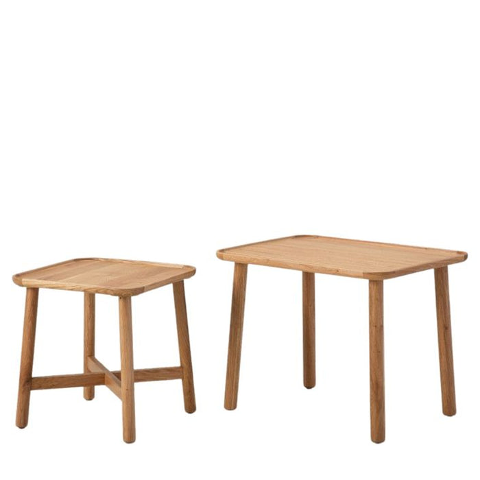 Adele Nesting Side Tables, Solid Oak, Set of 2