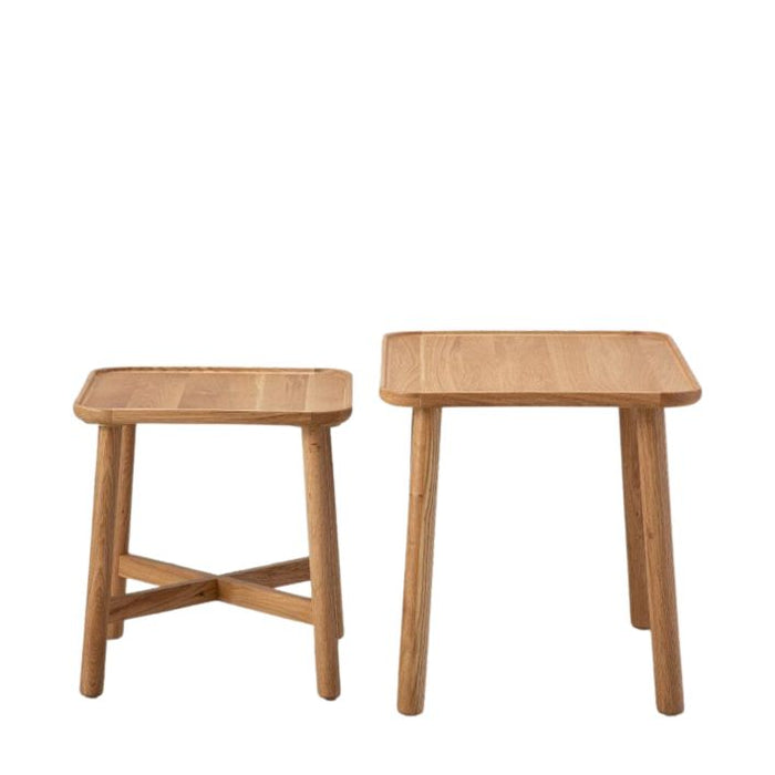 Adele Nesting Side Tables, Solid Oak, Set of 2