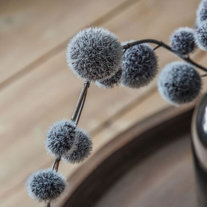 Artificial Pom Pom Spray in Grey