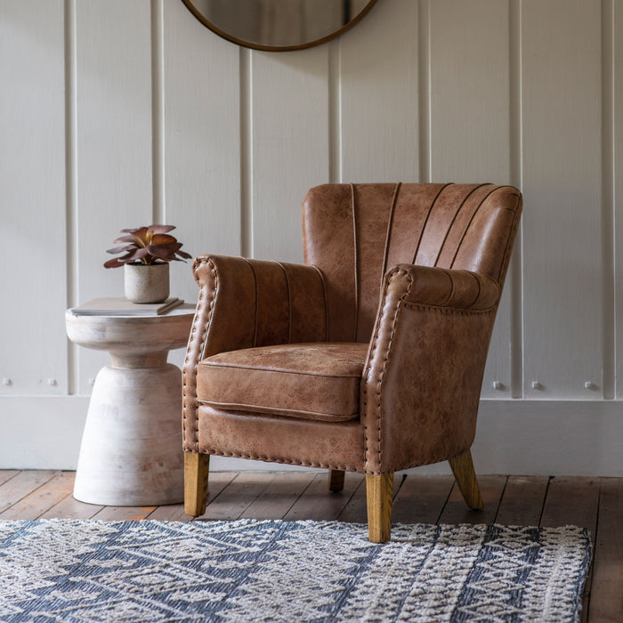 Rosie Armchair In Brown Leather