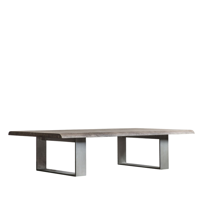 Alice Rectangle Coffee Table, Walnut, Brushed Stainless Steel