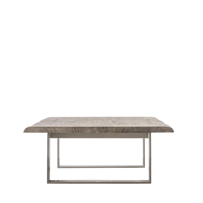 Alice Rectangle Coffee Table, Walnut, Brushed Stainless Steel