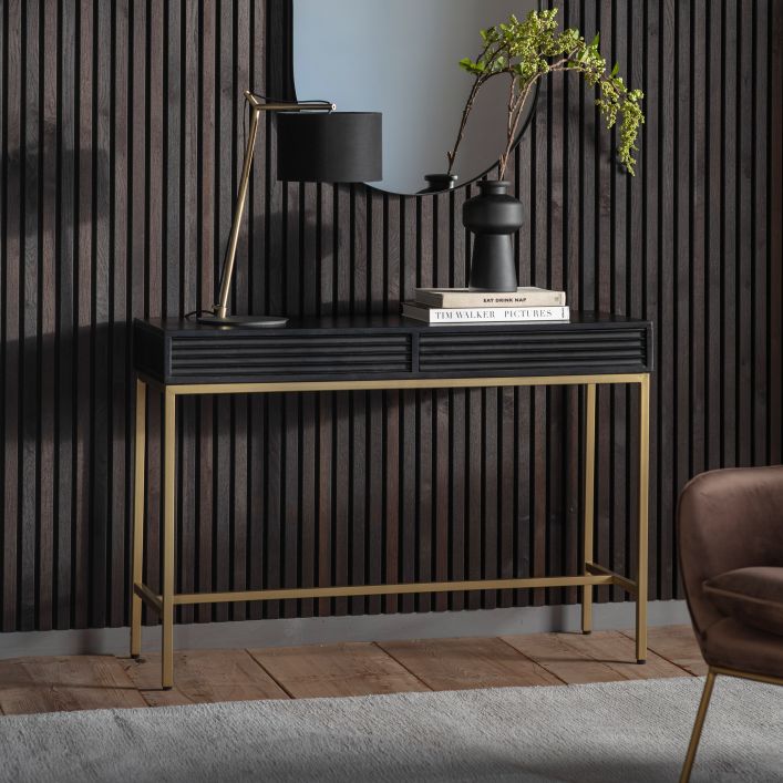 Marcella Black Mango Wood & Gold Metal Furniture Collection