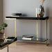 Modern Black and Gold Console Table – Sleek Glass Top with Metallic Frame -  Decor interiors