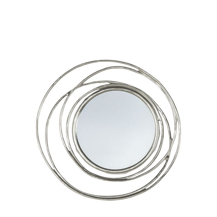 Luxury Silver Metal Spiral Wall Mirror