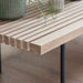 Hirataka Coffee Table, Slatted Natural Oak Top, Black Metal Legs