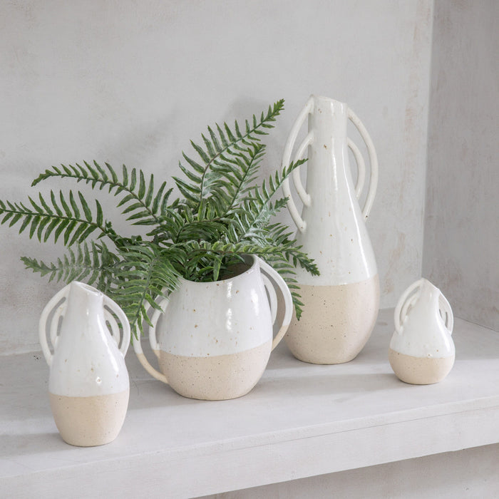 Sofia Ceramic Pot, White Cream