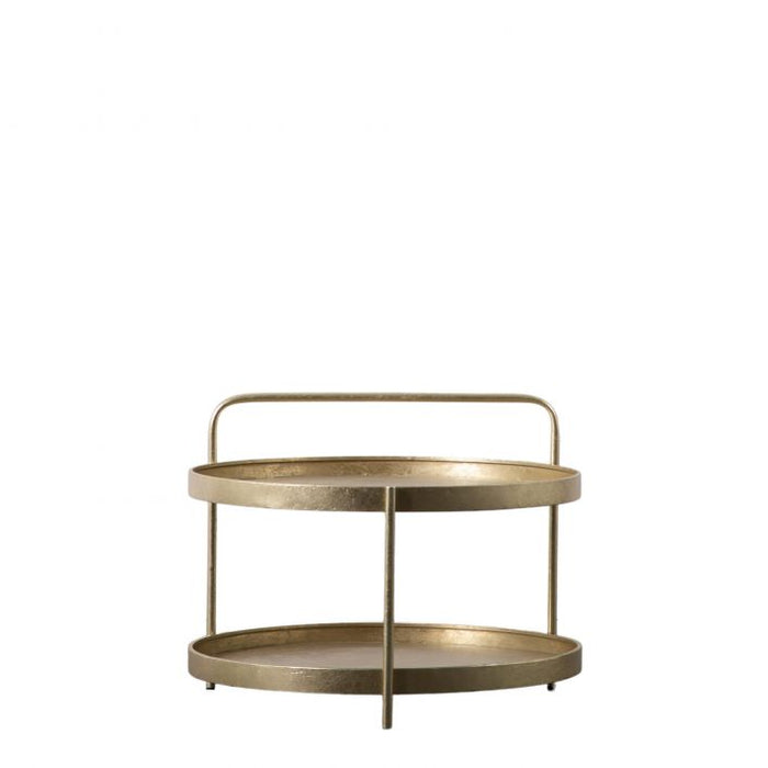 Vintage Inspired Gold Two-Tier Coffee Table – Iron Frame with Luxe Modern Design