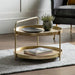 VintageInspired Gold TwoTier Coffee Table – Iron Frame with Luxe Modern Design  