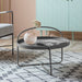 Carla Coffee Table, Grey Metal, Round Top