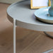 Carla Coffee Table, Grey Metal, Round Top