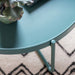 Carla Round Coffee Table, Teal Metal Top