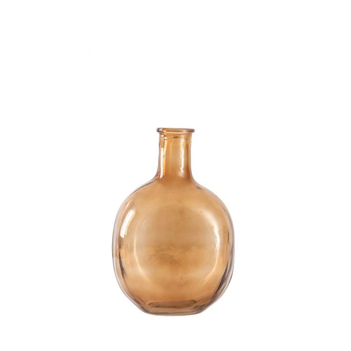 Burwell Bottle Glass Vase, Brown, small