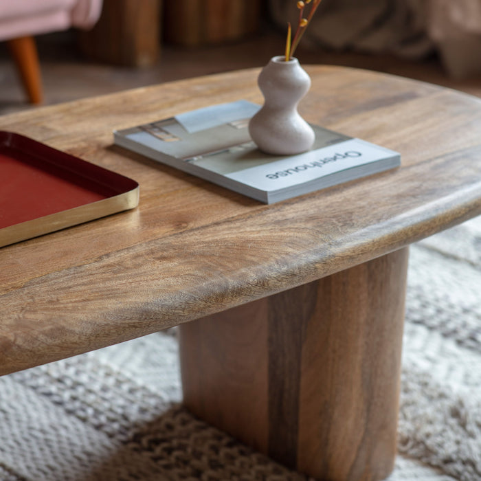 Nurgano Coffee Table, Natural, Solid Mango Wood