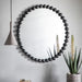 Elegant Black Bobble Round Mirror – Glass, Iron & MDF - Decor interiors