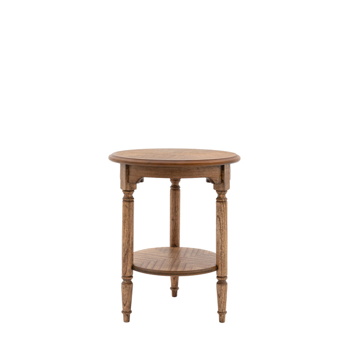 Beatrice Decorative  Side Table, Peroba Wood, Round Top