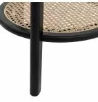 Florence Boutique Black Oak & Rattan Bedside / Side Table.