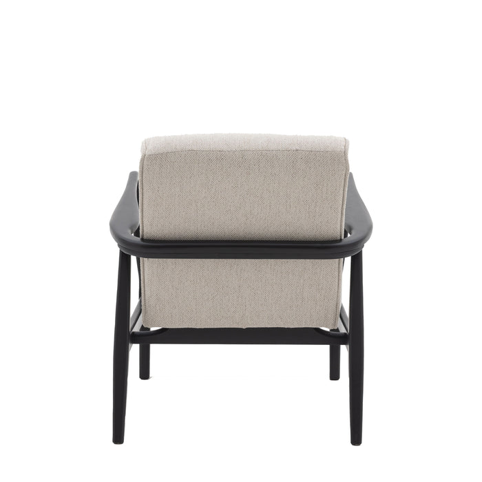 Stansfield Armchair, Soft Natural Linen, Black Oak Frame