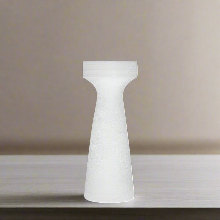 White Ceramic Pillar Candle Holder