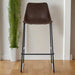 Dalston Bar Stool, Brown Leather, Black Metal