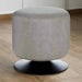 Grey Leather Metal Cylinder Footstool