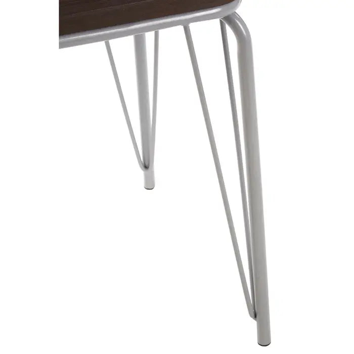 Battersea Grey Metal And Elm Small Wood Stool