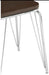 Industrial Elm Wood Stool with Chrome Metal Legs