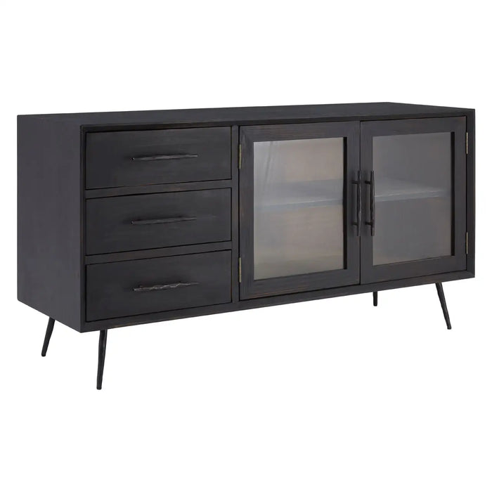 Madsen Wood & Glass Cabinet In Black