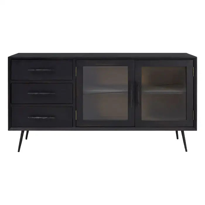 Madsen Wood & Glass Cabinet In Black