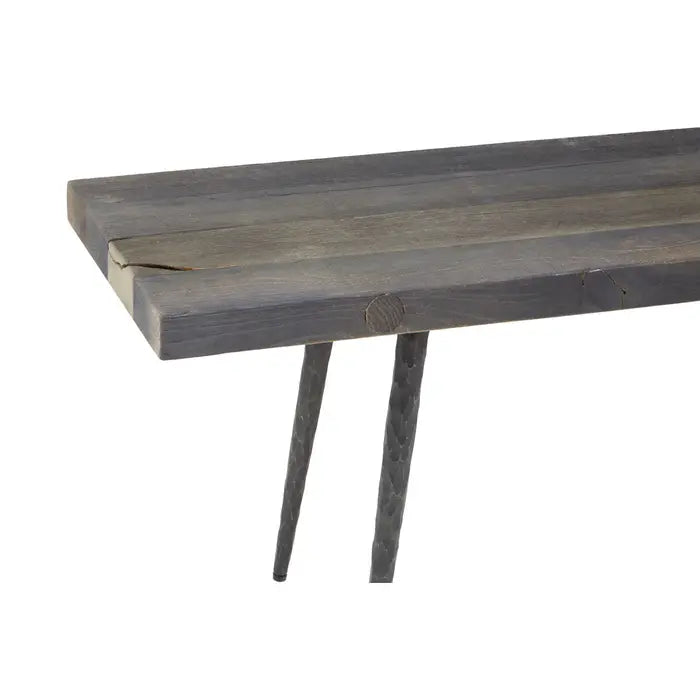 Mason Indoor Bench, Stone Grey Oak, Iron Legs