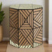 Octagonal Iron Stool in Black &amp; Cream