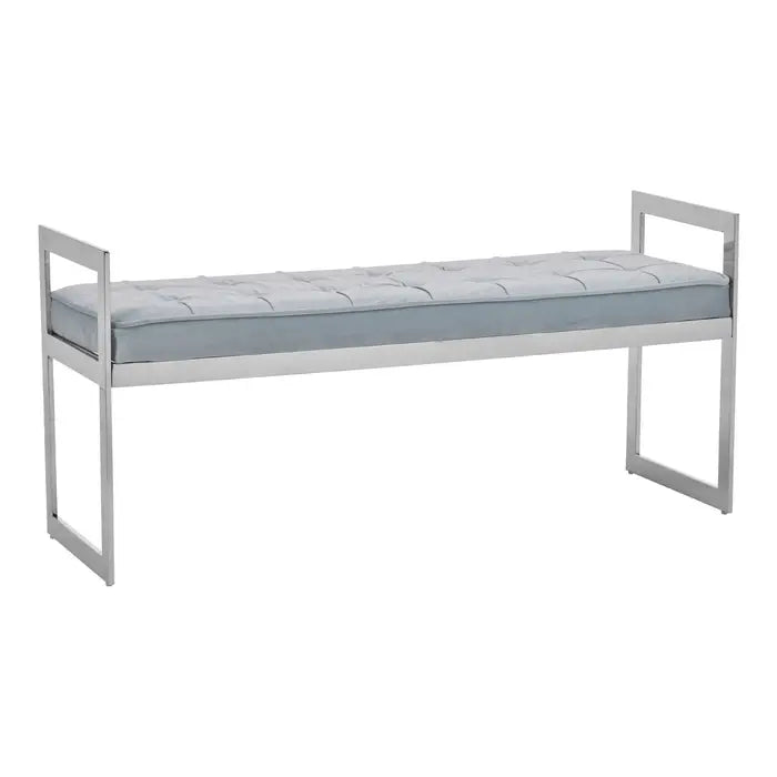 Allure Powder Blue And Silver Finish Bench