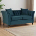 Sabrina 2 Seater Sofa, Midnight Blue Velvet, Button Tufted, Castor Wheels, Cushions