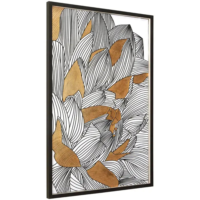 Modello Framed Botanical Wooden Wall Art In Black