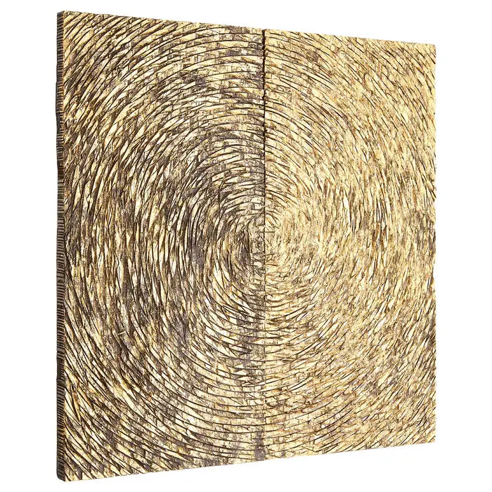 Modello Wood Carving Gold Finish Wall Art