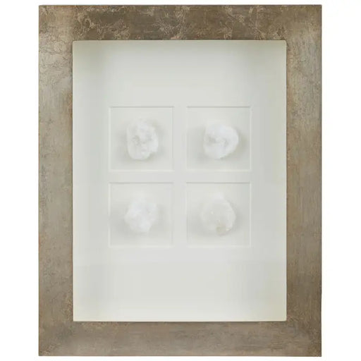 Modern White Geode Wall Art – Glass & MDF Frame  