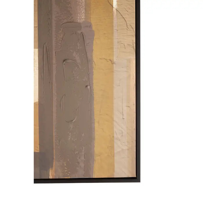 Astratto Ochre Canvas Minimal Wood Frame Wall Art In Yellow