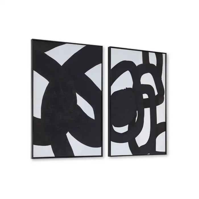 Striking Minimalist Canvas Wall Art – Bold Monochrome Abstract Design