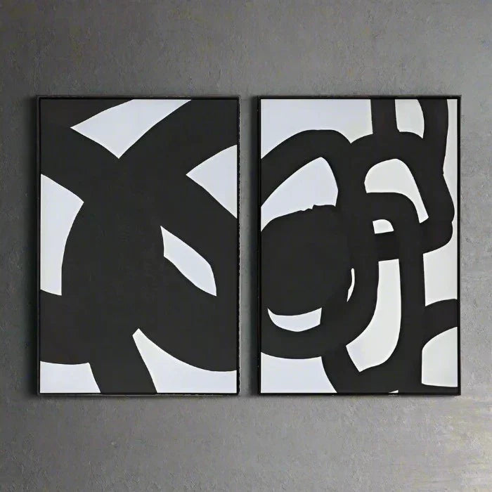 Striking Minimalist Canvas Wall Art – Bold Monochrome Abstract Design  