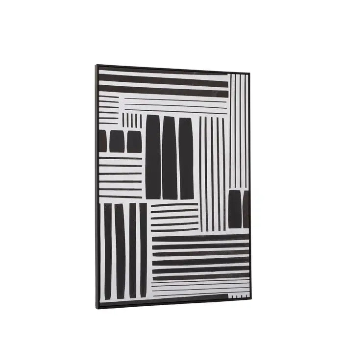 Astratto Retro Grace Stripes Wooden Wall Art In White