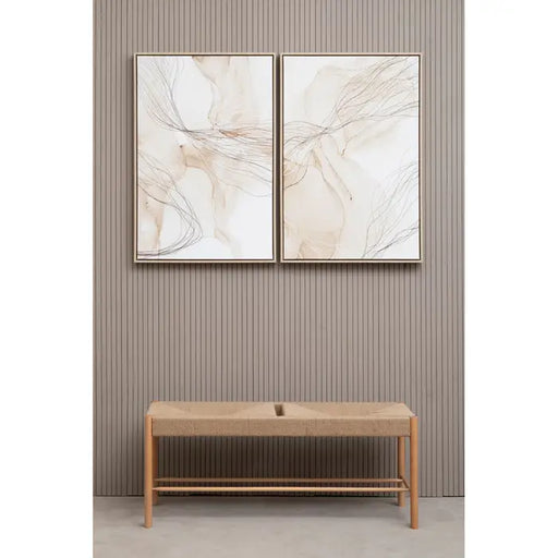 Elegant Cream Abstract Wall Art Set – Dual Panels & Minimalist Design  