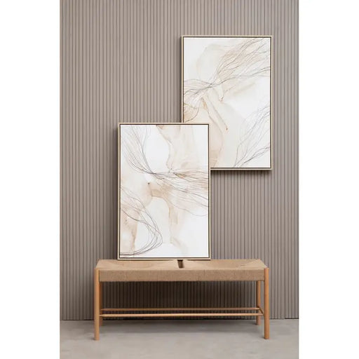 Elegant Cream Abstract Wall Art Set – Dual Panels & Minimalist Design  