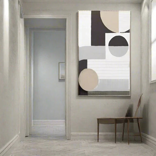 Modern Abstract Canvas Wall Art – Geometric Design with Neutral Tones  