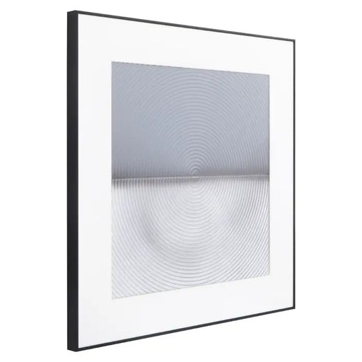 Modern Circular Wall Art – Grey & White with Glass Frame  