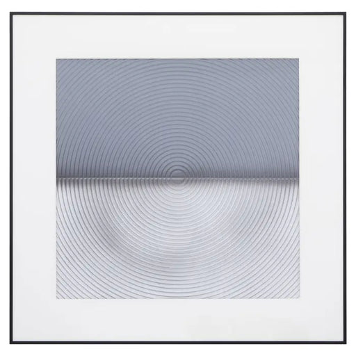 Modern Circular Wall Art – Grey & White with Glass Frame  