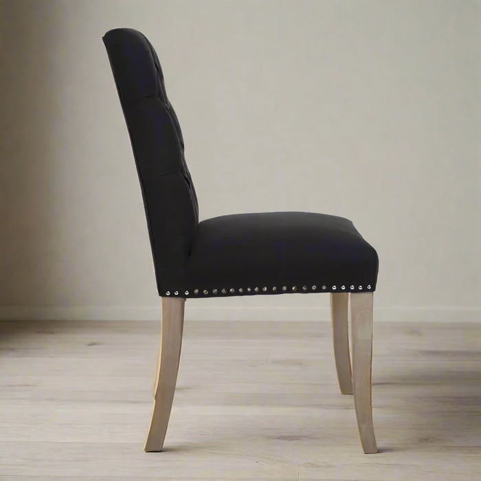 Kensington Townhouse Black Linen Dining Chair