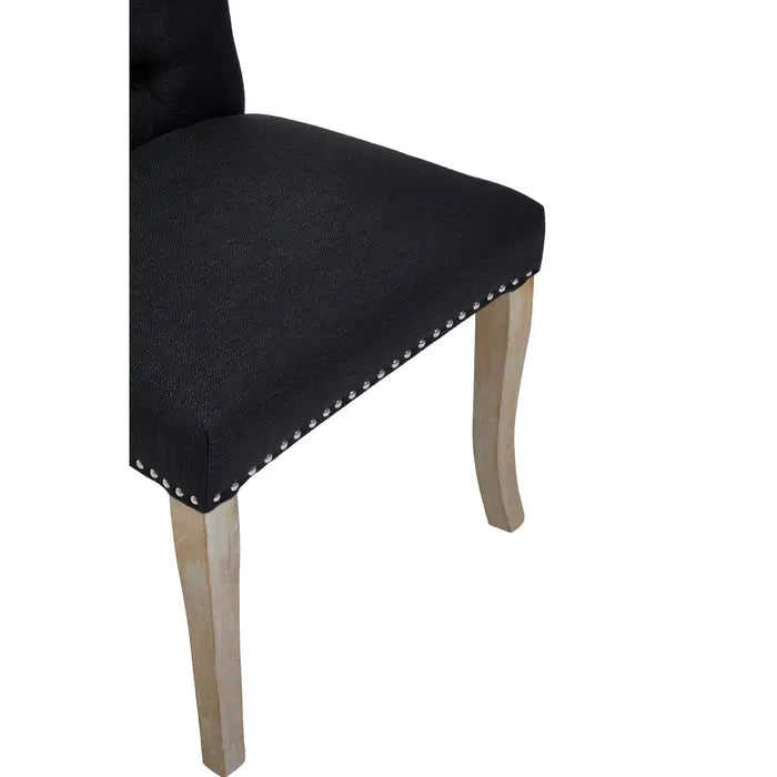 Kensington Townhouse Black Linen Dining Chair